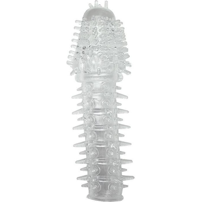 Прозрачная гелевая насадка с шипами - 14 см