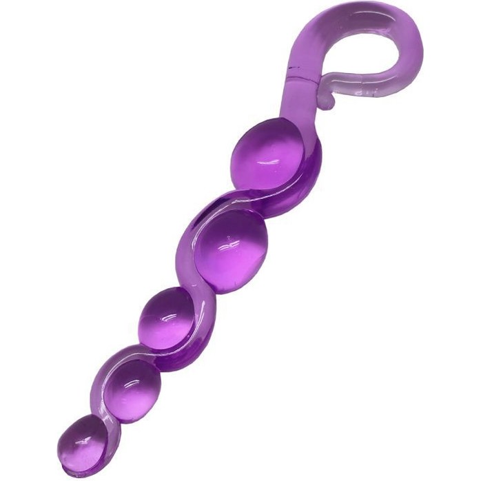 Фиолетовая анальная цепочка из геля - 22 см. Фотография 2.