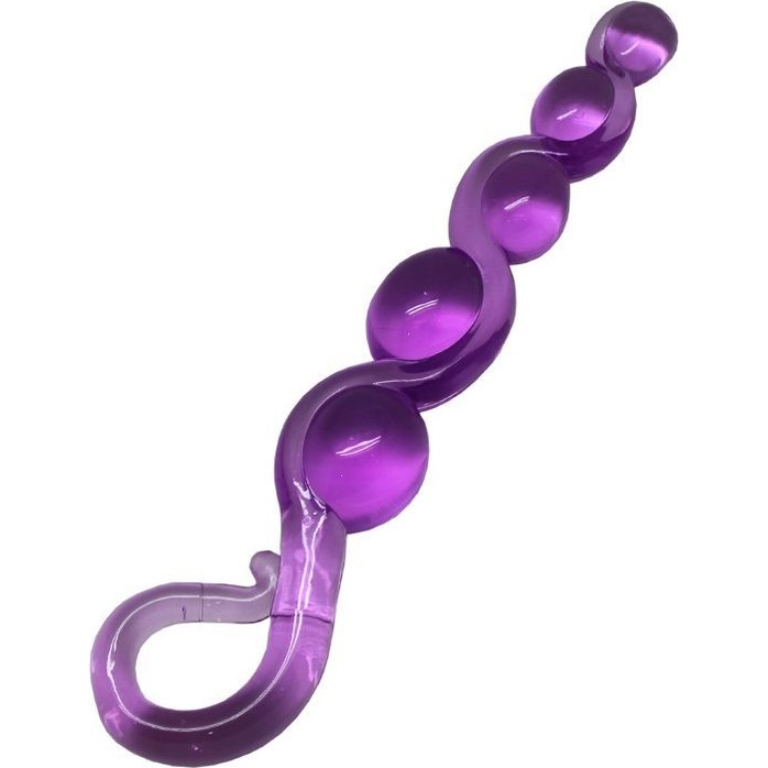 Фиолетовая анальная цепочка из геля - 22 см