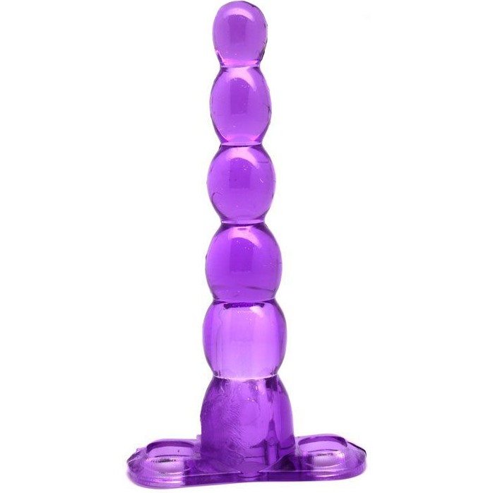 Фиолетовый анальный конус из 5 шариков - 16 см. Фотография 2.