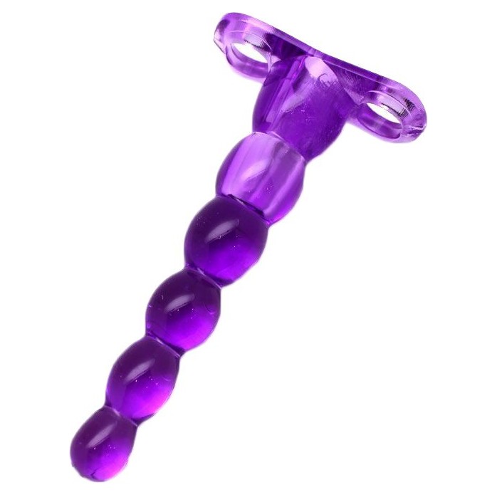 Фиолетовый анальный конус из 5 шариков - 16 см. Фотография 3.