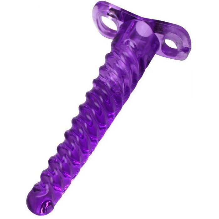 Фиолетовый анальный конус со спиралевидным рельефом - 16 см. Фотография 3.