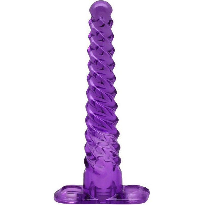 Фиолетовый анальный конус со спиралевидным рельефом - 16 см