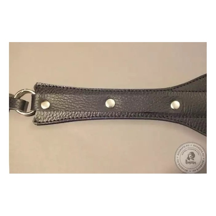 Чёрный кожаный спанкер Лопатка малая. Фотография 3.