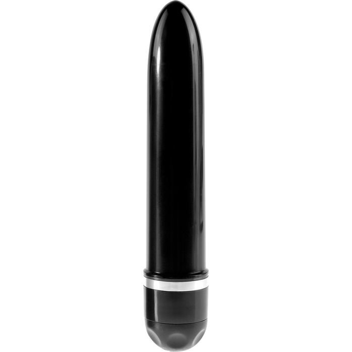 Чёрный вибратор-реалистик 6 Vibrating Stiffy - 17,8 см - King Cock. Фотография 3.