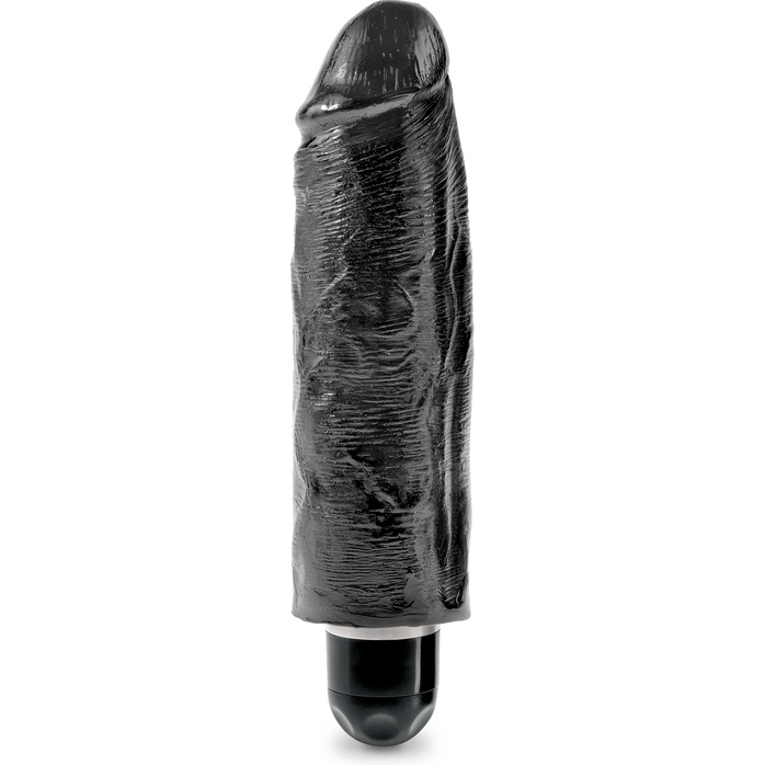 Чёрный вибратор-реалистик 6 Vibrating Stiffy - 17,8 см - King Cock