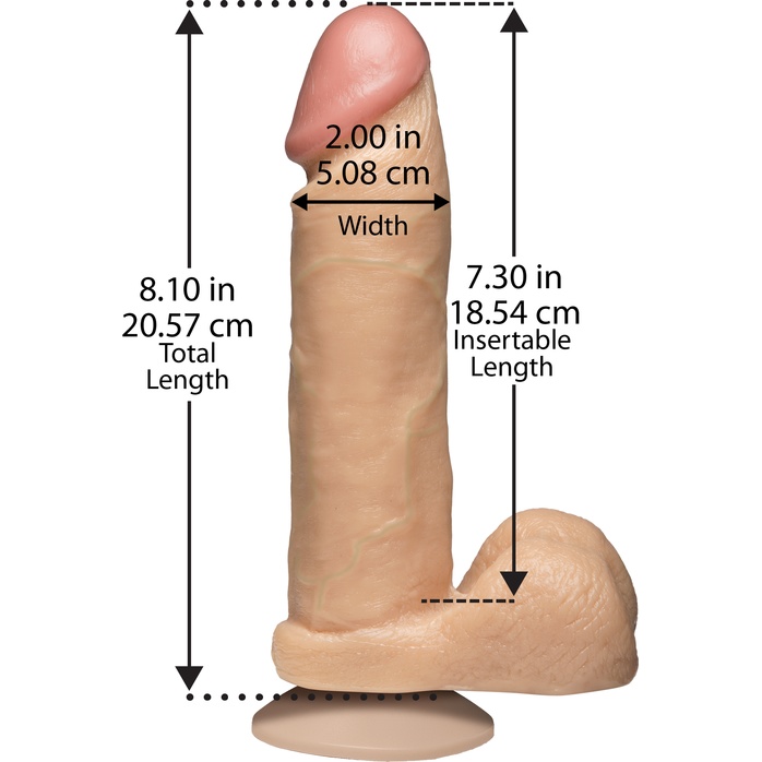 Телесный фаллоимитатор The Realistic Cock 8” with Removable Vac-U-Lock Suction Cup - 22,3 см - The Realistic Cock. Фотография 2.