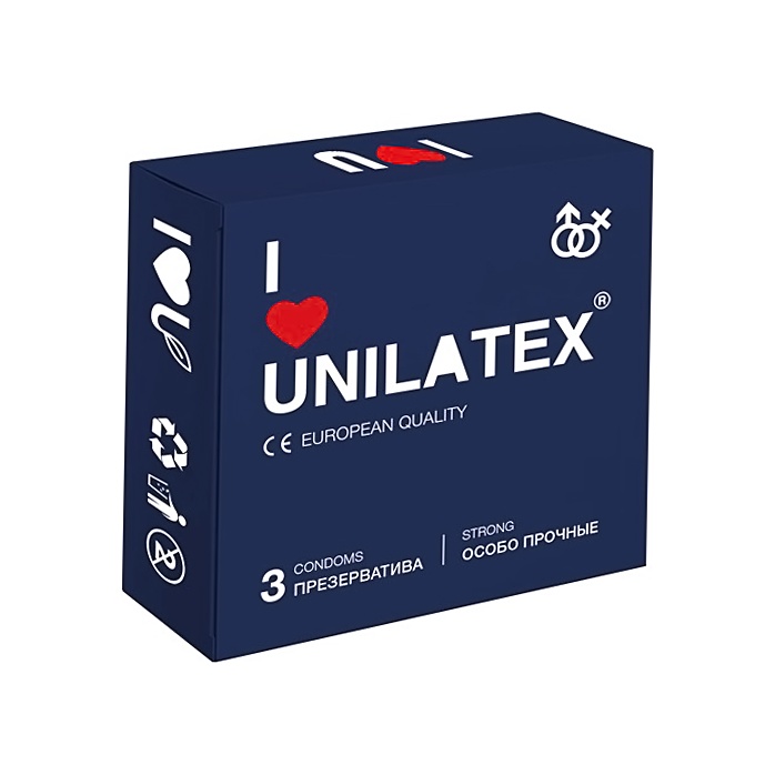 Ультрапрочные презервативы Unilatex Extra Strong - 3 шт