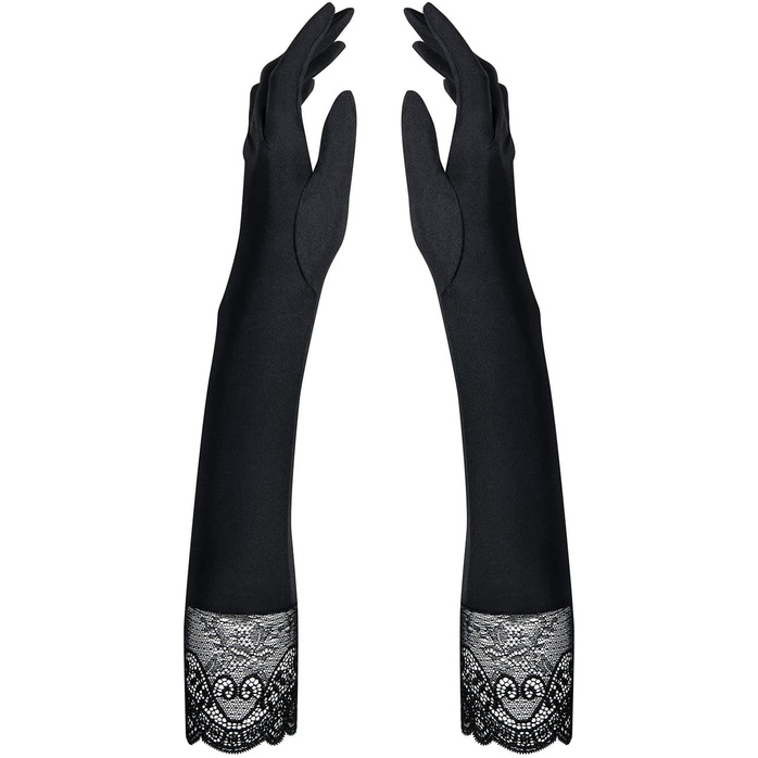 Длинные перчатки Miamor с кружевной оторочкой - Sexy. Фотография 2.