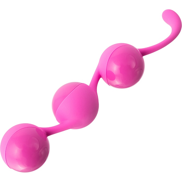 Розовые тройные вагинальные шарики из силикона DELISH BALLS. Фотография 2.