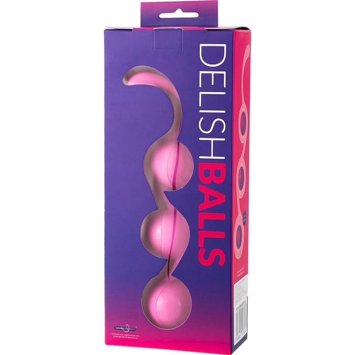 Розовые тройные вагинальные шарики из силикона DELISH BALLS. Фотография 3.