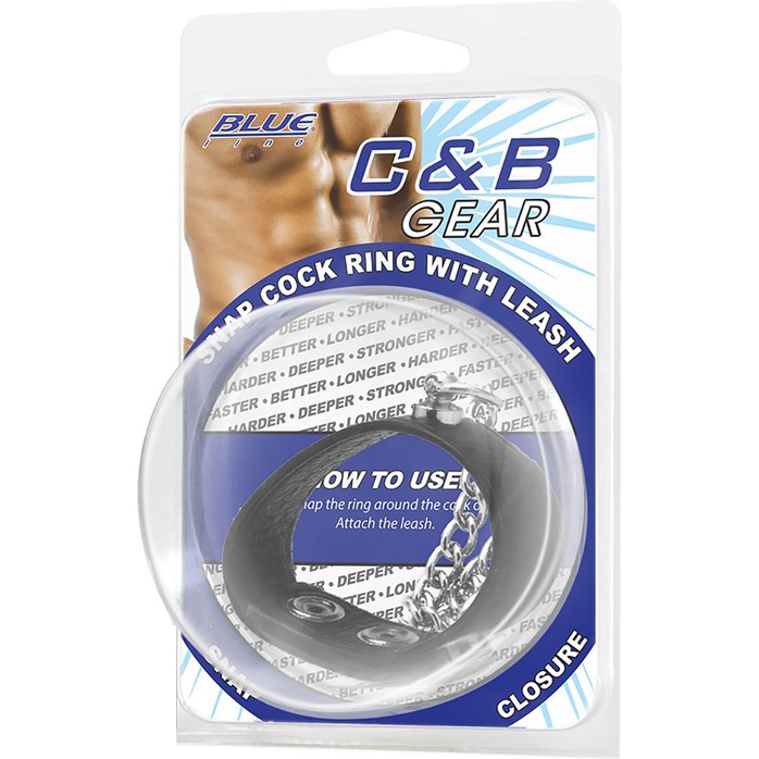 Утяжка на пенис с поводком Snap Cock Ring With 12 Leash. Фотография 2.