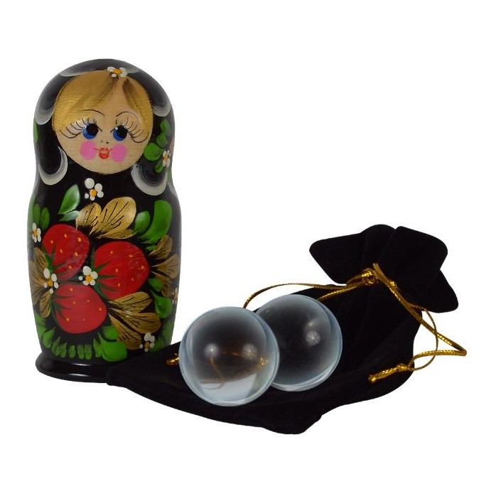 Стеклянные вагинальные шарики в футляре-матрёшке - Sitabella accessories