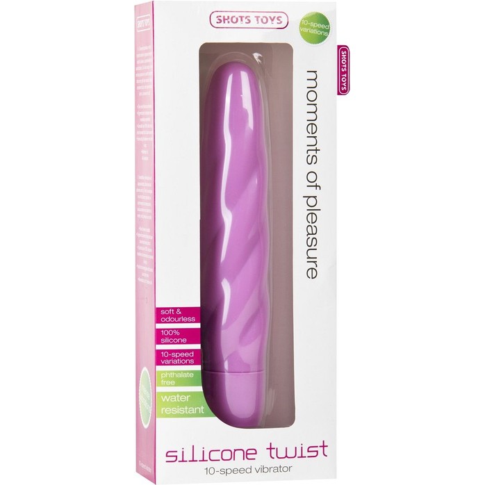 Розовый вибратор Silicone Twist - 19,7 см - Shots Toys. Фотография 2.
