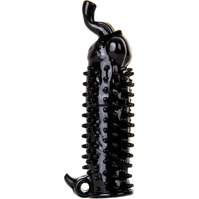 Чёрная насадка Elephant Vibrating Penis Extension - 14 см - Shots Toys