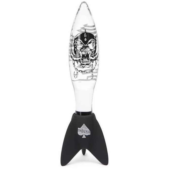 Прозрачная анальная пробка Motorhead Bomber Clear Black Glass - 17,8 см