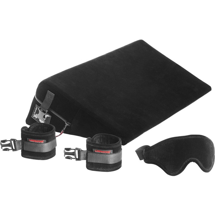 Малая подушка для любви с креплениями и маской Liberator Retail Black Label Wedge из микрофибры