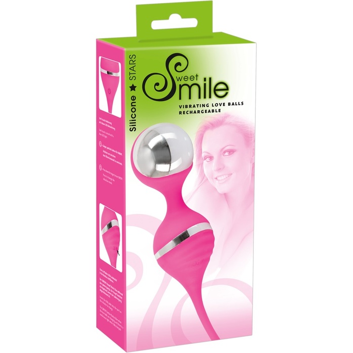 Розовые вагинальные шарики с вибрацией Smile - Sweet Smile. Фотография 9.