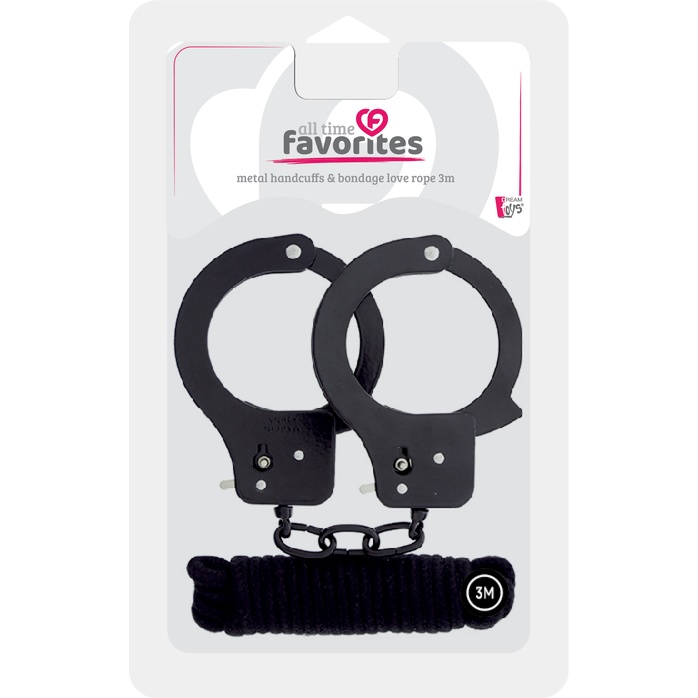 Чёрные наручники из листового металла в комплекте с веревкой BONDX METAL CUFFS LOVE ROPE SET - BondX. Фотография 2.