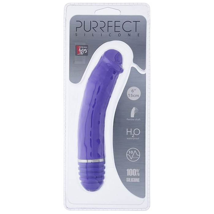 Фиолетовый вибратор-реалистик PURRFECT SILICONE VIBRATOR 6INCH PURPLE - Purrfect Silicone. Фотография 2.