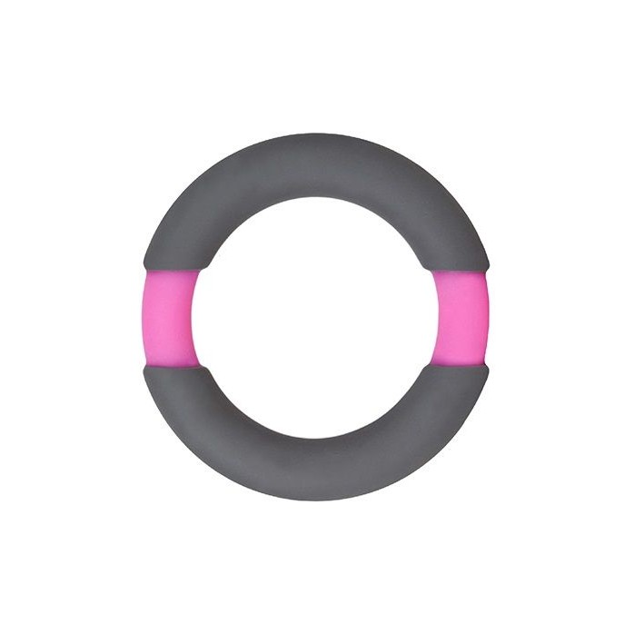 Серое эрекционное кольцо NEON STIMU RING 37MM GREY/PINK - Neon