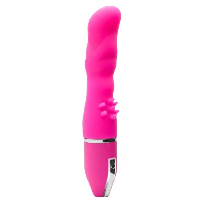 Розовый вибратор PURRFECT SILICONE DELUXE VIBE с шипиками в основании - 15 см - Purrfect Silicone