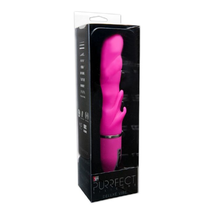 Розовый волнообразный вибратор PURRFECT SILICONE DELUXE VIBE - 15 см - Purrfect Silicone. Фотография 2.