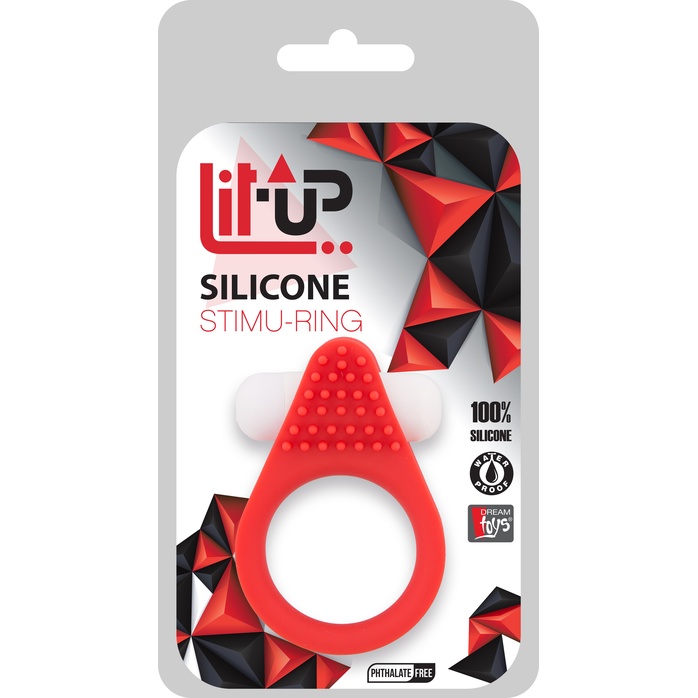 Красное эрекционное кольцо LIT-UP SILICONE STIMU RING 1 RED - Lit-Up. Фотография 2.