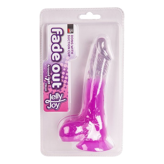 Фиолетовый фаллоимитатор с прозрачным стволом и присоской - 17,8 см - Jelly Joy. Фотография 2.