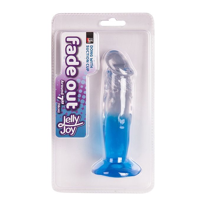 Голубой фаллоимитатор с прозрачным стволом без мошонки - 17,8 см - Jelly Joy. Фотография 2.