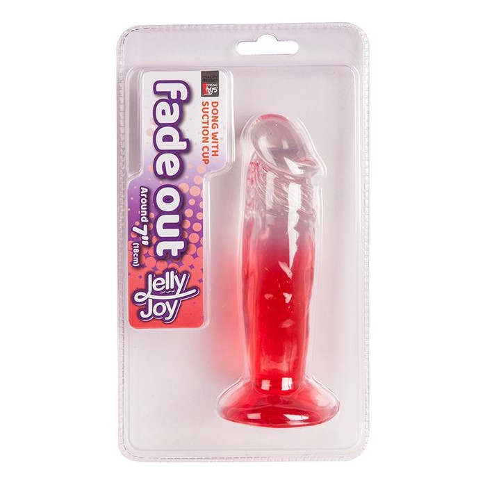Красный фаллоимитатор с прозрачным стволом без мошонки - 17,8 см - Jelly Joy. Фотография 2.