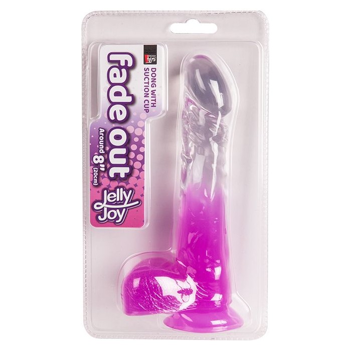Фиолетовый фаллоимитатор с прозрачным стволом и присоской - 20 см - Jelly Joy. Фотография 2.