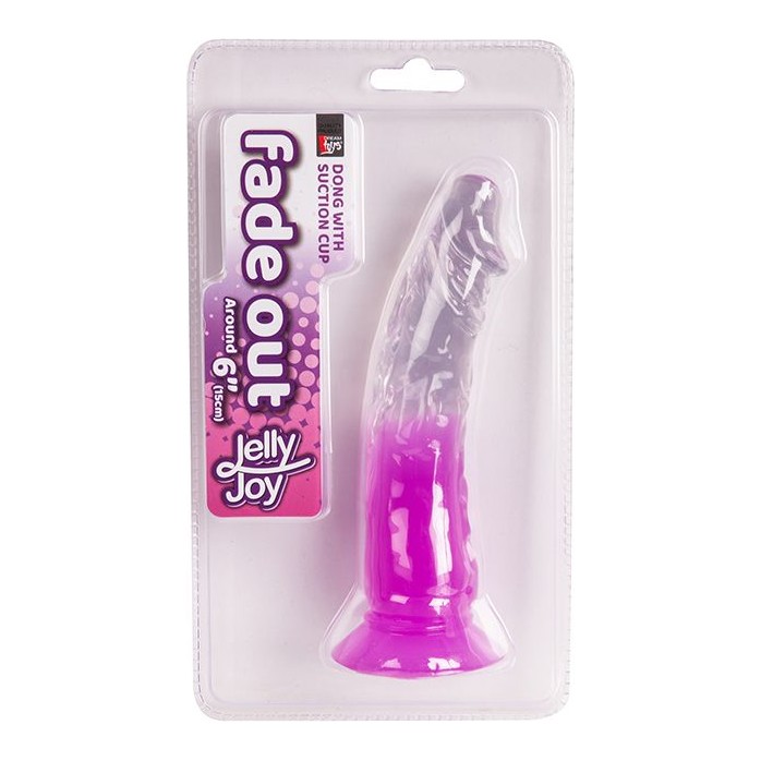 Фиолетовый фаллоимитатор без мошонки с прозрачным стволом и присоской - 15 см - Jelly Joy. Фотография 2.