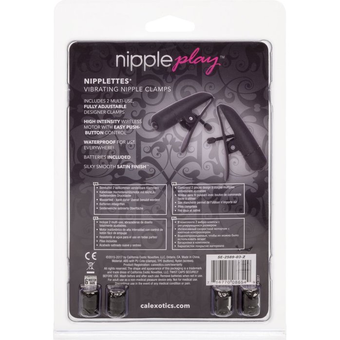 Чёрные виброклипсы на соски Nipple Play Nipplettes - Nipple Play. Фотография 7.