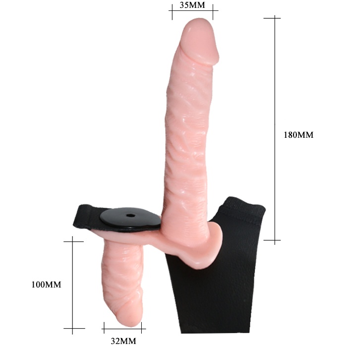 Женский страпон с вибрацией и вагинальной пробкой Ultra Passionate Harness - 18 см. Фотография 4.
