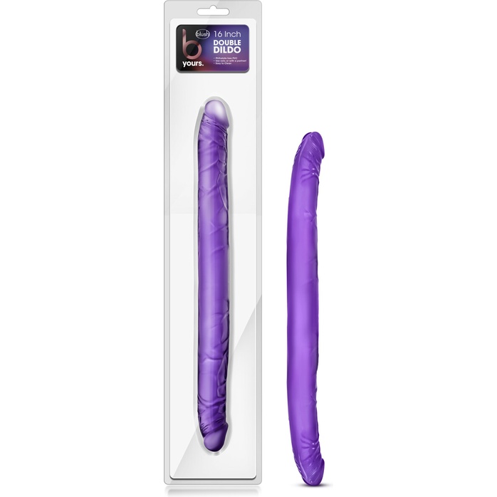 Фиолетовый двусторонний фаллоимитатор B Yours 16 Double Dildo - 40,6 см - B Yours. Фотография 4.