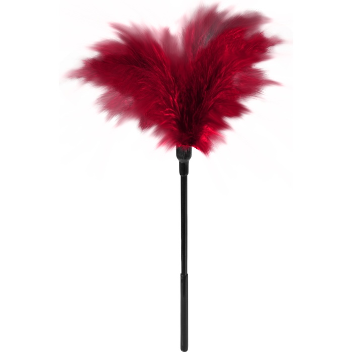 Пластиковая метелочка с красными пёрышками Small Feather Tickler - 32 см - Guilty Pleasure