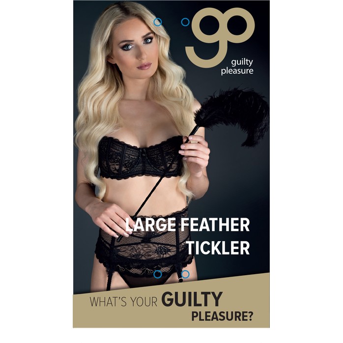 Стек с большим чёрным пером Large Feather Tickler - 65 см - Guilty Pleasure. Фотография 2.