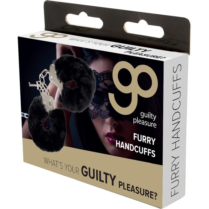 Чёрные меховые наручники с ключиками Furry Handcuffs - Guilty Pleasure. Фотография 2.