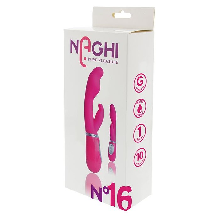 Розовый G-вибратор со стимулятором клитора NAGHI NO.16 - 20 см - Naghi by Tonga. Фотография 2.