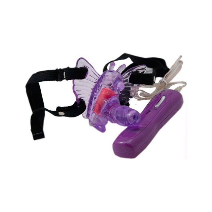 Фиолетовый клиторальный стимулятор-бабочка с 7 режимами вибрации. Фотография 3.