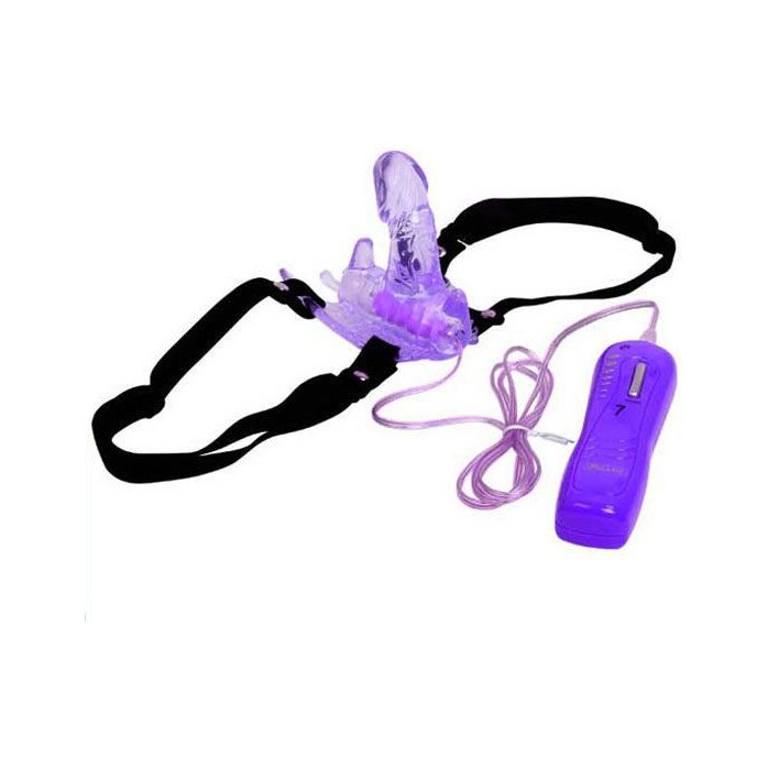 Фиолетовый клиторальный стимулятор-бабочка с 7 режимами вибрации