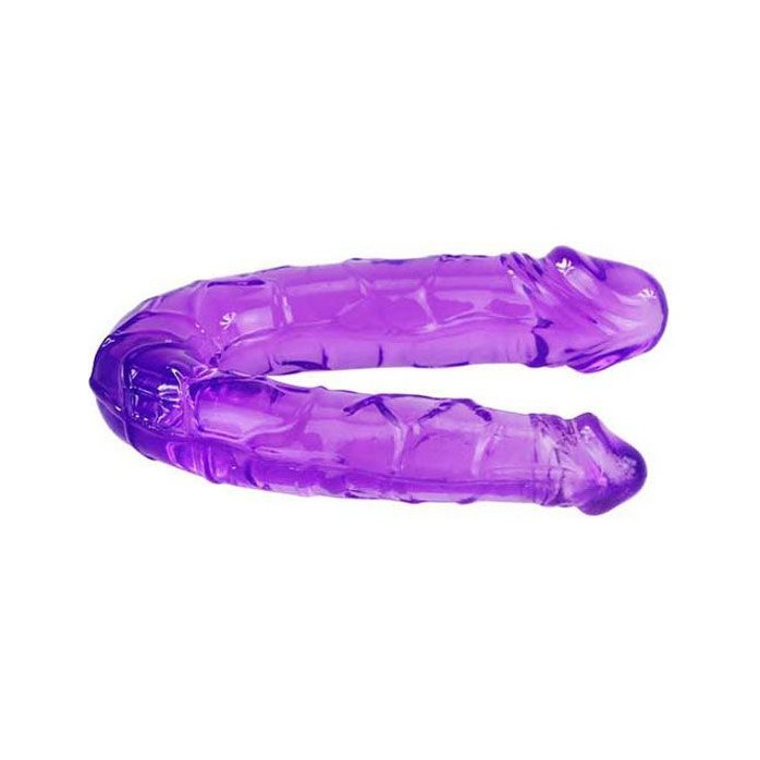 Фиолетовый двусторонний фаллоимитатор - 29,8 см. Фотография 2.
