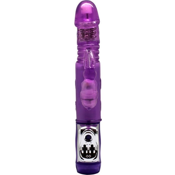 Фиолетовый вибратор с ротацией и функцией Up Down - 24 см. Фотография 2.