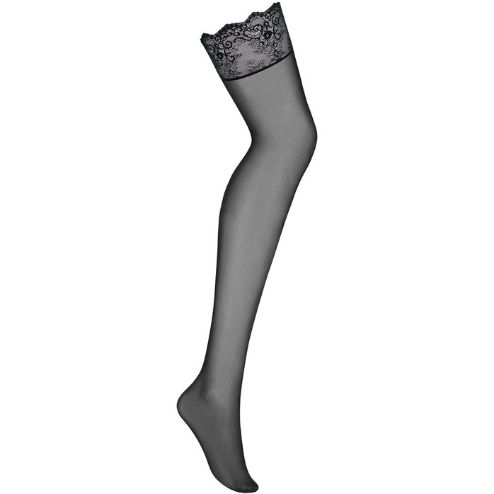 Чёрные чулки Merossa с кружевной резинкой - Sexy. Фотография 3.