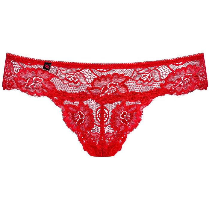 Красные кружевные трусики Secred с цветочным узором - Sexy. Фотография 3.