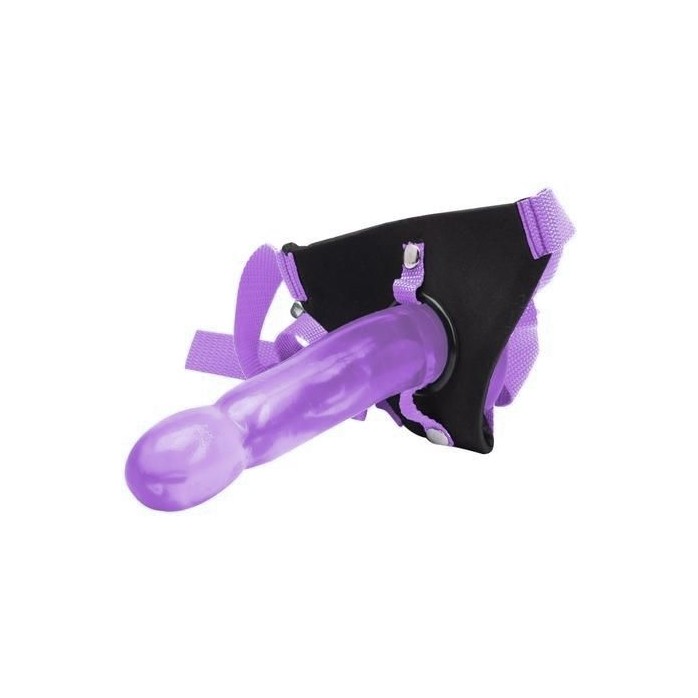 Фиолетовый страпон Climax Strap-on Purple Ice Dong Harness set - 17,8 см - Climax