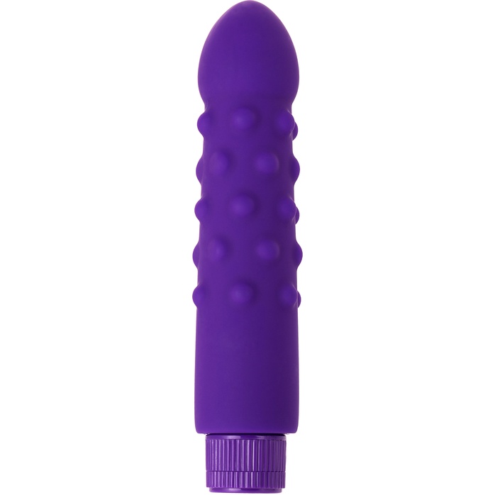 Фиолетовый вибратор с шишечками - 17 см