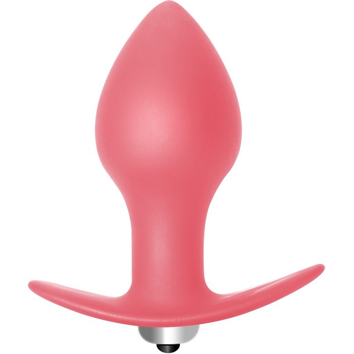 Розовая анальная пробка с вибрацией Bulb Anal Plug - 10 см - First Time