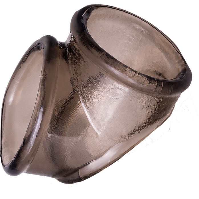Дымчатое эрекционное кольцо с фиксацией мошонки - XLover. Фотография 5.